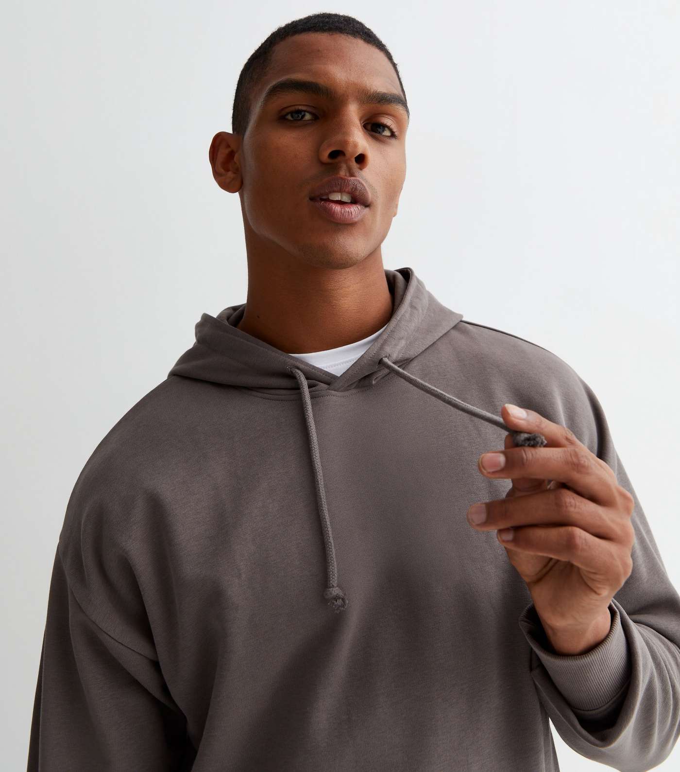 Dark Grey Pocket Front Relaxed Fit Hoodie
