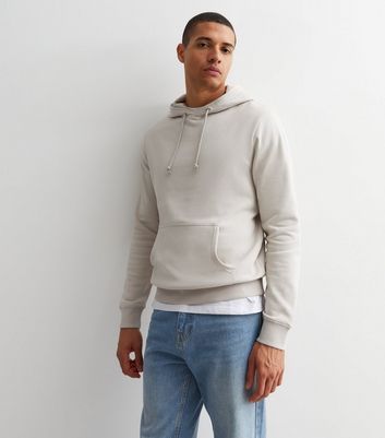 Stone Pocket Front Relaxed Fit Hoodie New Look