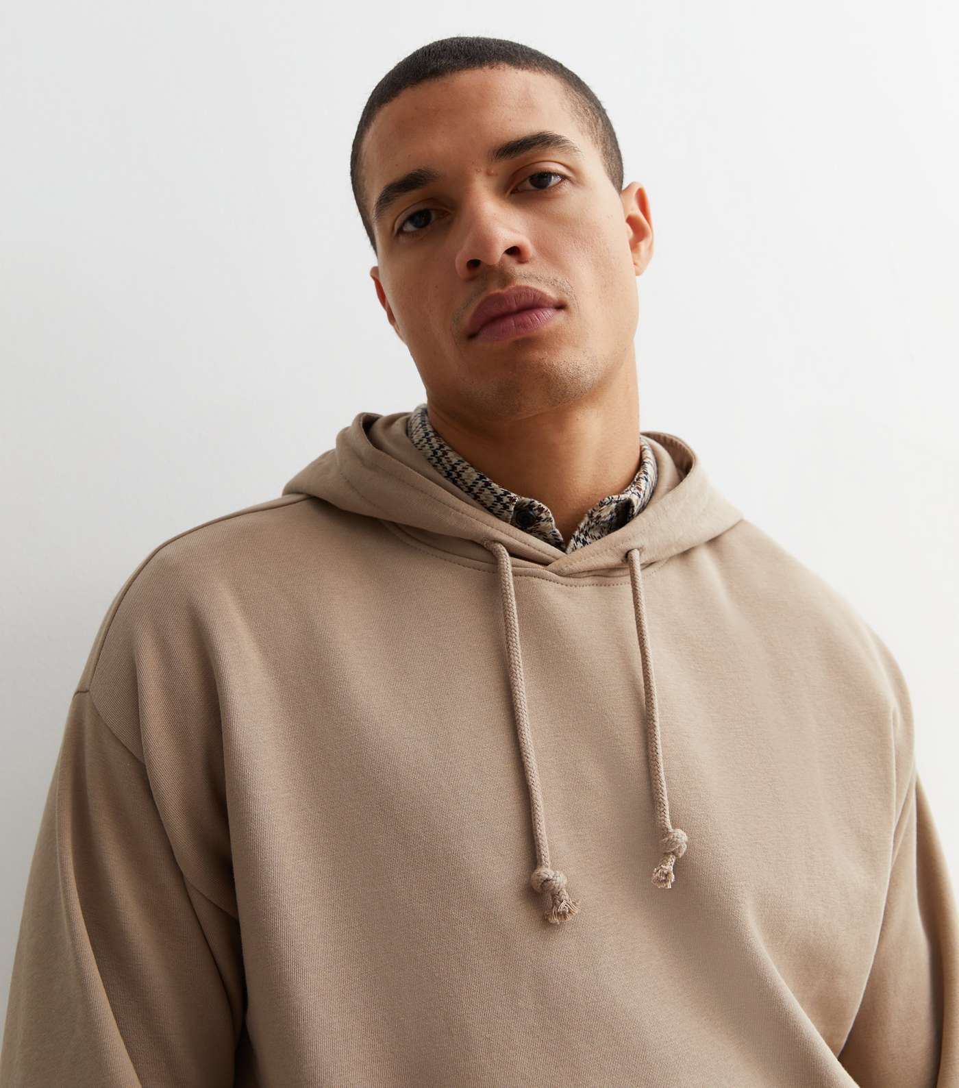 Light Brown Pocket Front Relaxed Fit Hoodie Image 2