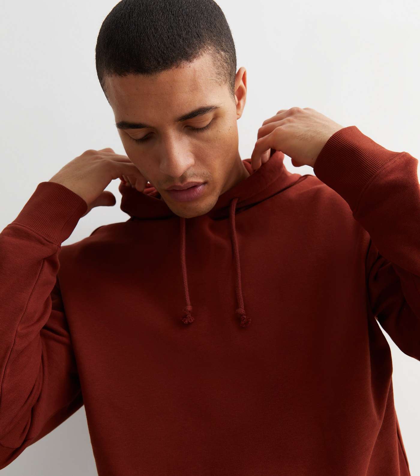 Rust Pocket Front Relaxed Fit Hoodie