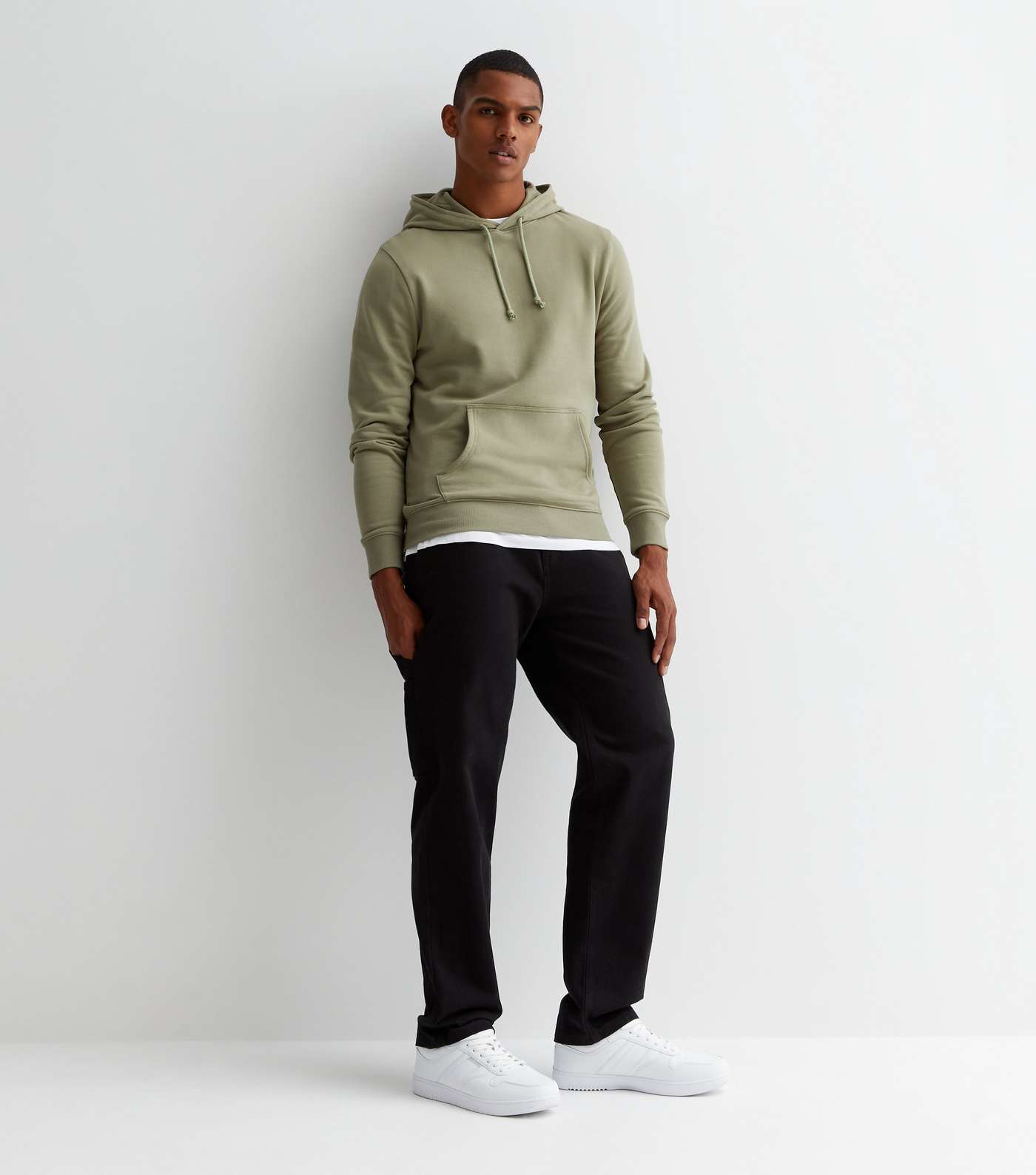 Light Green Pocket Front Relaxed Fit Hoodie Image 3