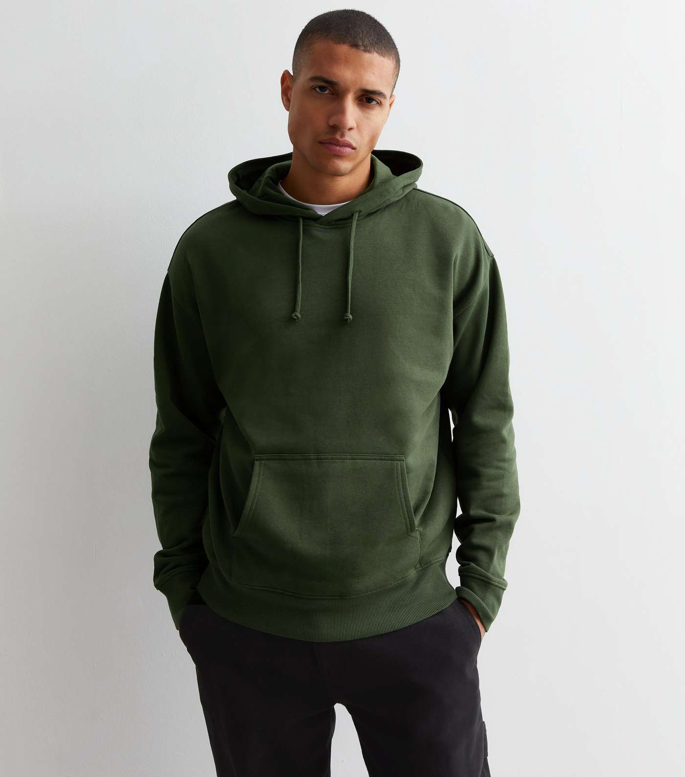 Green Pocket Front Relaxed Fit Hoodie