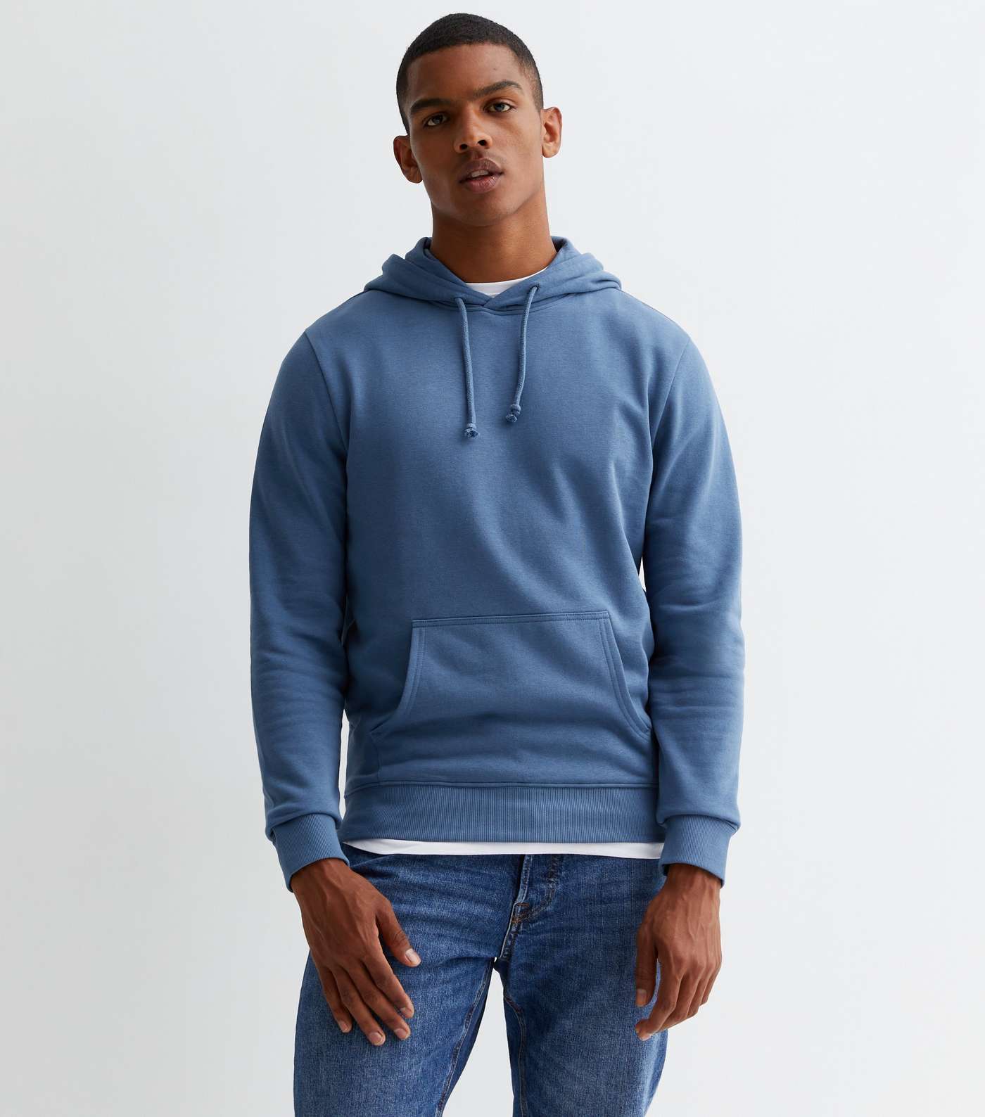 Blue Pocket Front Relaxed Fit Hoodie