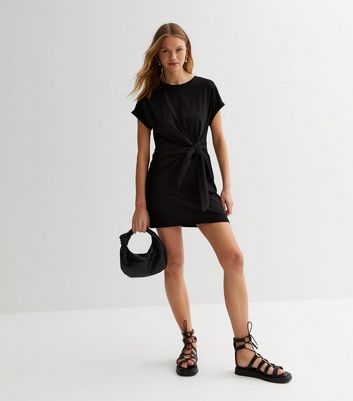 T shirt dress 2024 with knot front