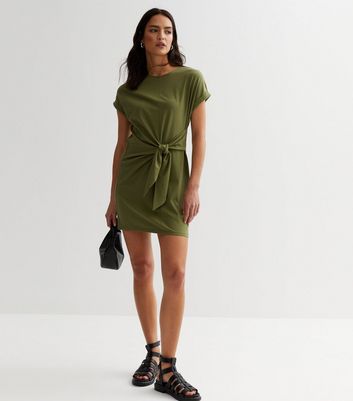 Khaki t store shirt dress