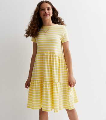 KIDS ONLY Yellow Stripe Peplum Dress