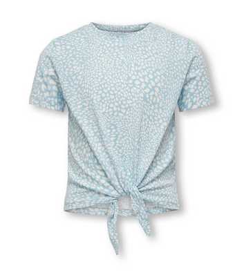 KIDS ONLY Pale Blue Animal Print Tie Front T-Shirt