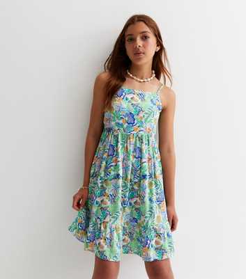 KIDS ONLY Blue Tropical Strappy Dress
