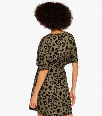 New look khaki sales leopard print dress