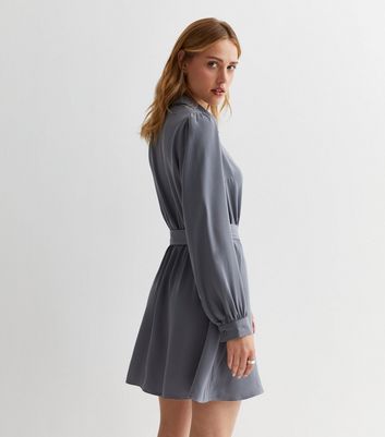 Grey belted clearance dress