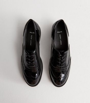 Patent black hot sale brogues womens