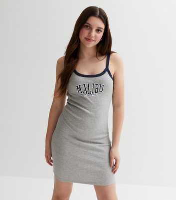 Girls Grey Malibu Strappy Cami Mini Dress