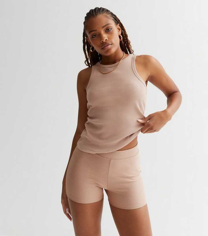Mink Ribbed Cycling Shorts