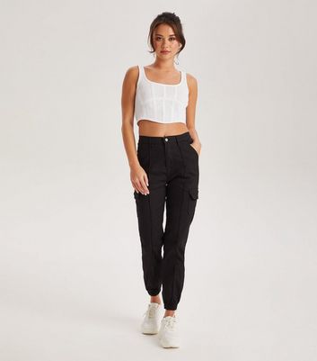 Black high waisted discount joggers