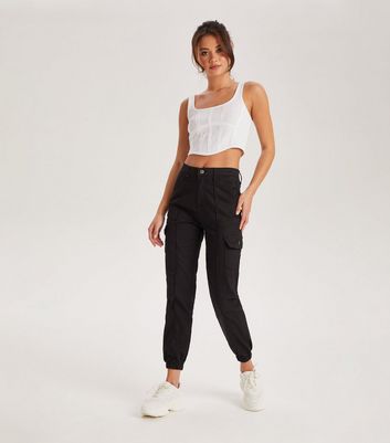 Urban Bliss Black High Waist Cuffed Cargo Joggers New Look