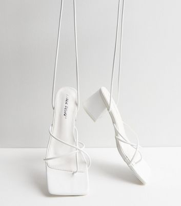 New look sales white strappy heels