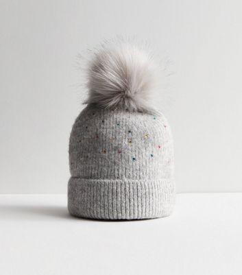 Ladies grey deals bobble hat