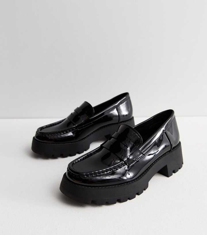 Black Patent Chunky Loafers