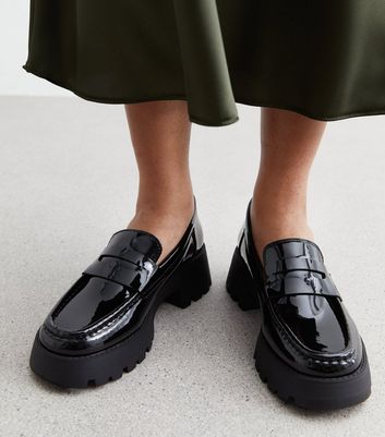 Chunky black sale loafers