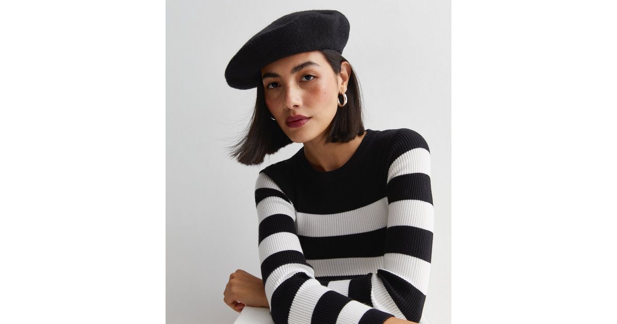 Black Wool Blend Beret New Look