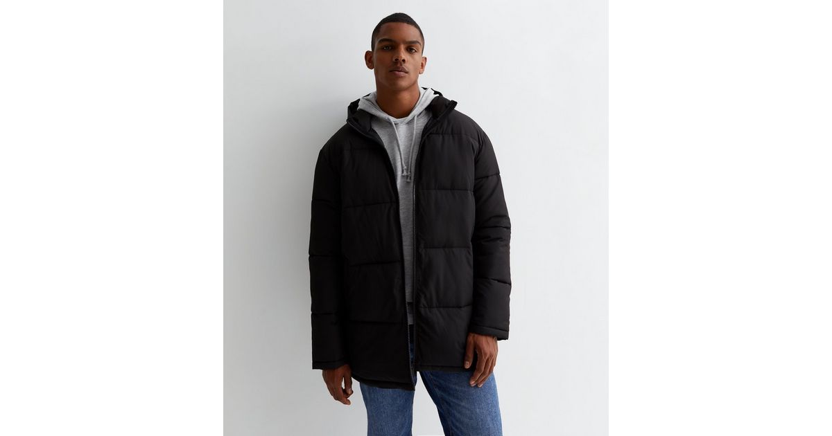 Black Hooded Puffer Jacket | New Look