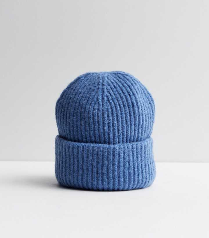 Blue Ribbed Knit Beanie Hat – Locomotive Store®