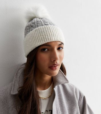 Grey pom hot sale pom hat