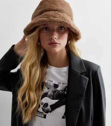 Brown Faux Fur Bucket Hat