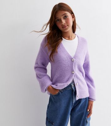 Lilac clearance cropped cardigan