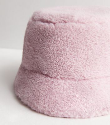 Girls Pink Teddy Bucket Hat New Look