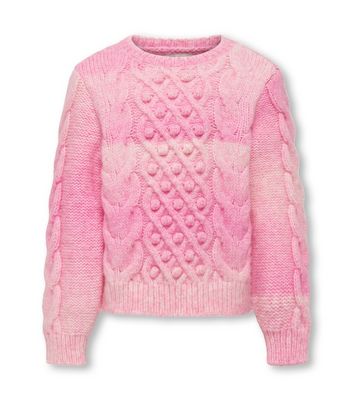 KIDS ONLY Pink Cable Knit Long Sleeve Jumper New Look
