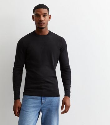 Black Fine Knit Slim Fit Jumper New Look