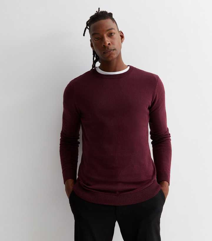 burgundy fine knit jumper