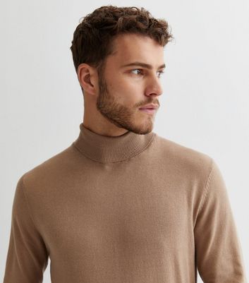 Mens fine knit hot sale roll neck jumper