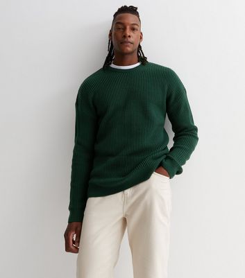 Green knitted 2025 jumper mens