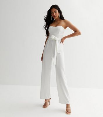 Bandeau cheap jumpsuit white