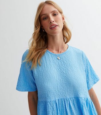 Maternity Pale Blue Tiered Smock Dress New Look