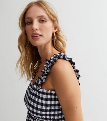 Gingham discount frill dress