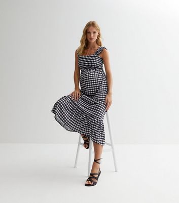 Maternity gingham dress best sale