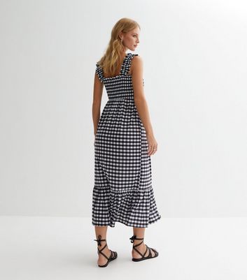 Gingham strap clearance dress