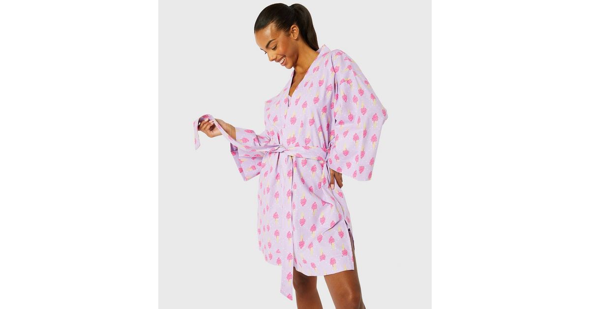 Skinnydip Pink Ice Cream Dressing Gown New Look