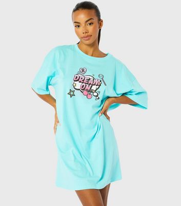 Skinnydip Pale Blue Dream On T Shirt Night Dress New Look