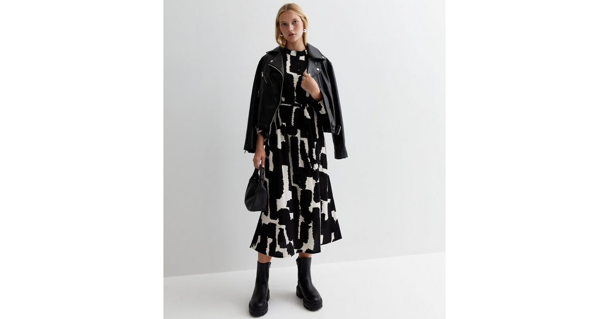 Curve chunky knitted high neck midaxi dress in Black main image 1