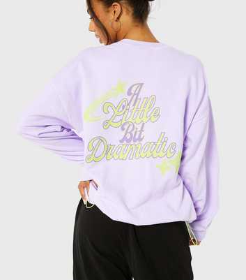 Skinnydip Lilac Dramatic Graphic Jersey Logo Sweatshirt