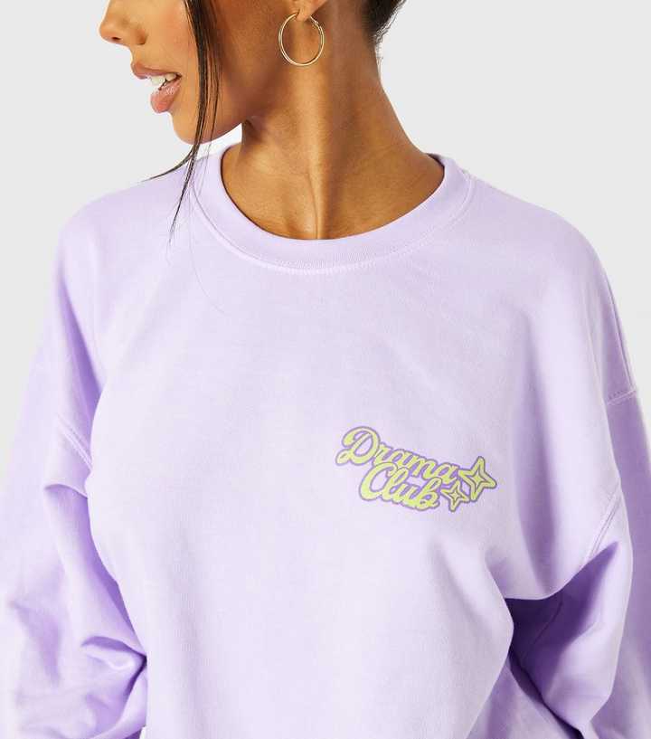 Skinnydip Lilac Dramatic Graphic Jersey Logo Sweatshirt | New Look
