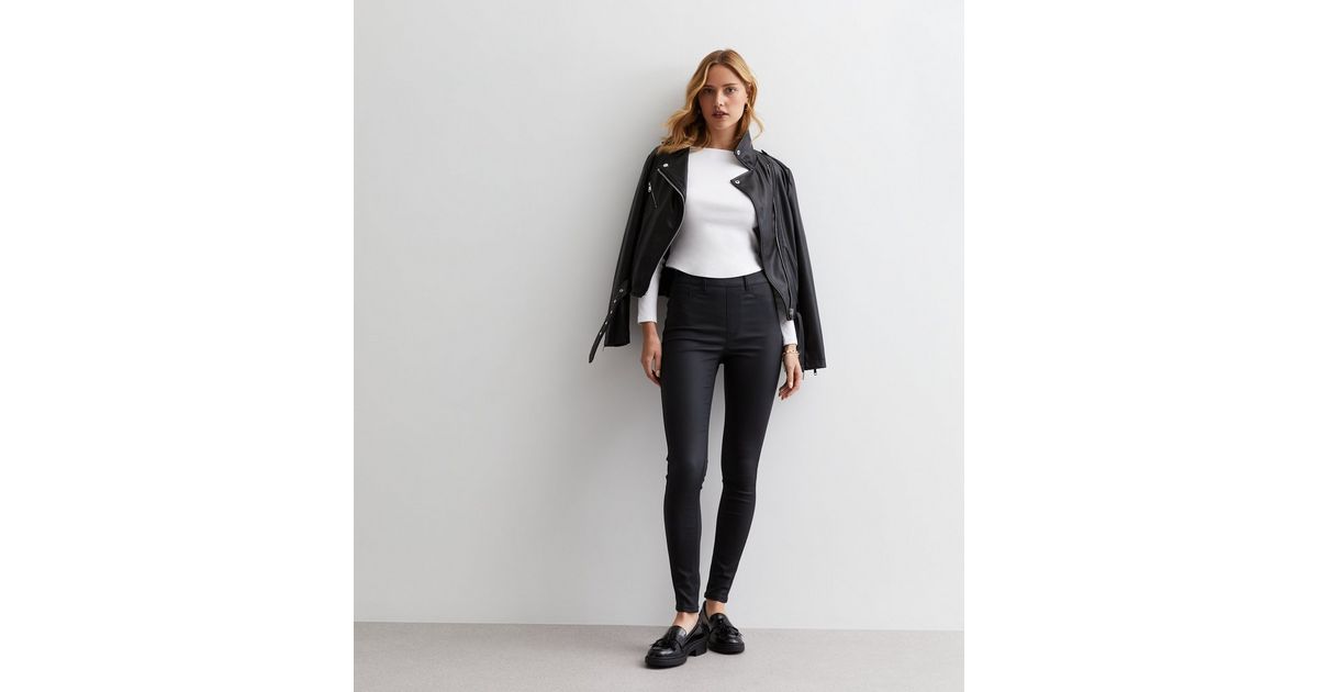 Coated Jeggings Petite Jeggings New Look Rosie Black Coated