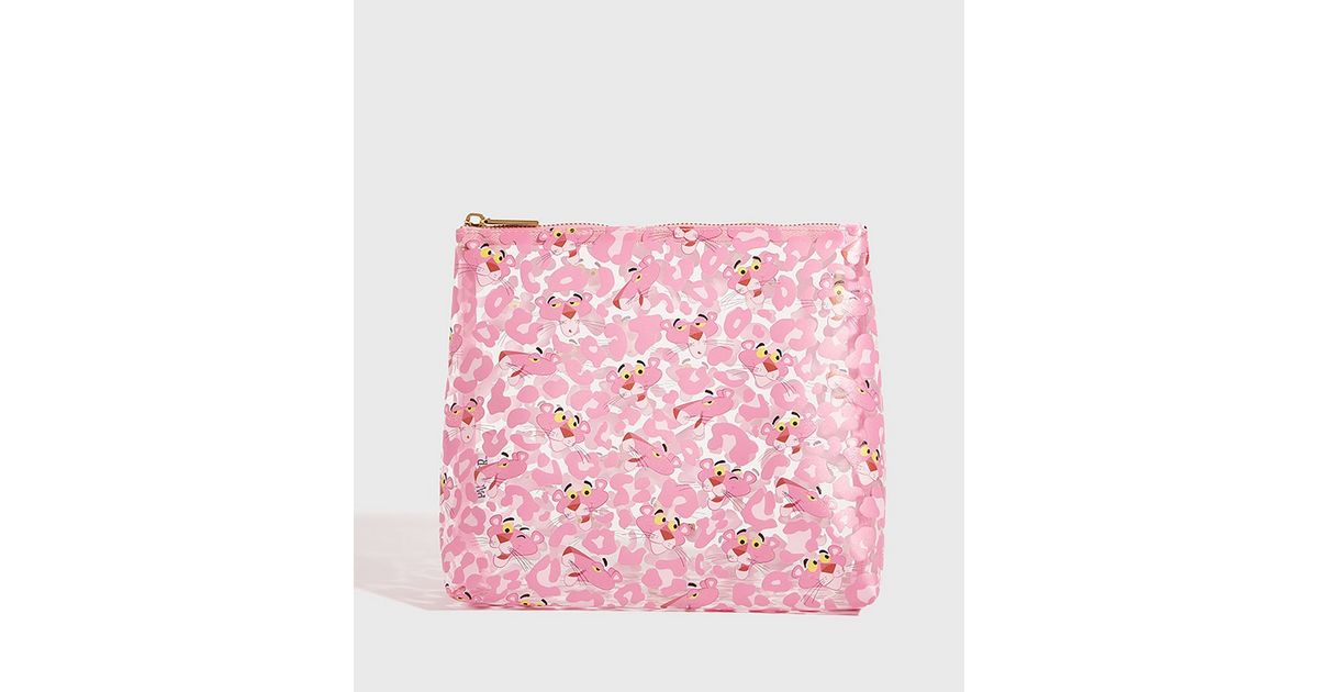 Skinnydip Bright Pink Panther Wash Bag | New Look