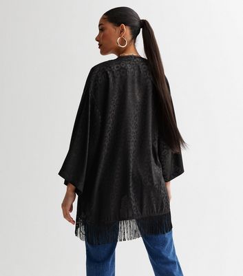 M&D Women's Oversized Chiffon Fringe Kaftan Top – Beach Kimono Cover-Up, Dusty Solid (One Size)