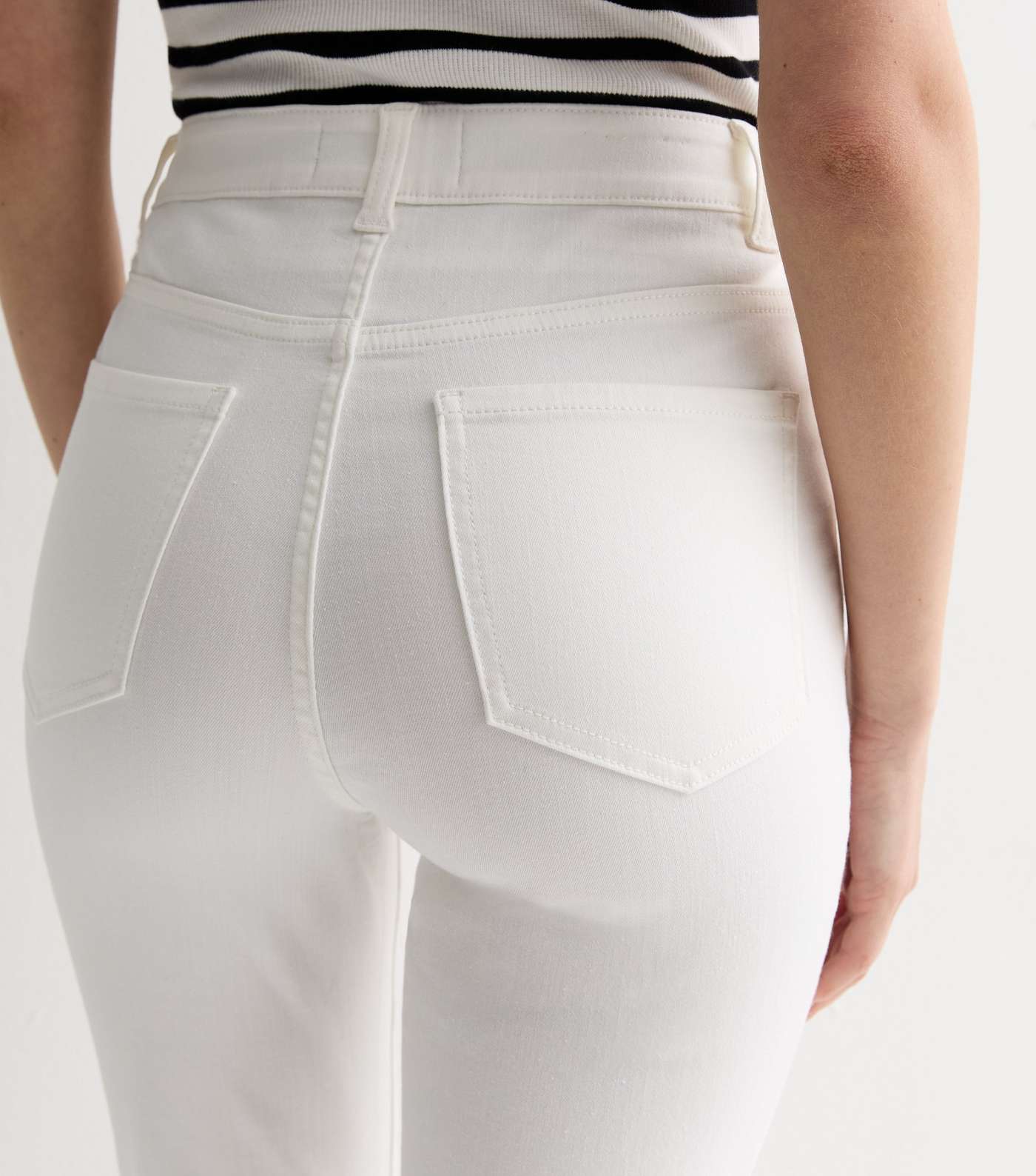 White Waist Enhance Quinn Bootcut Jeans Image 5