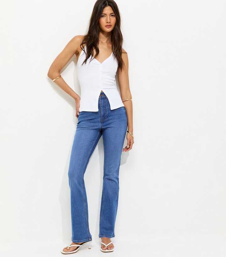 Blue Waist Enhance Quinn Bootcut Stretch Denim Jeans